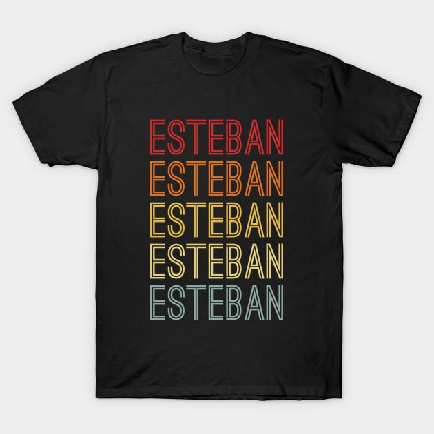 Esteban Name Vintage Retro Gift Named Esteban T-Shirt by CoolDesignsDz